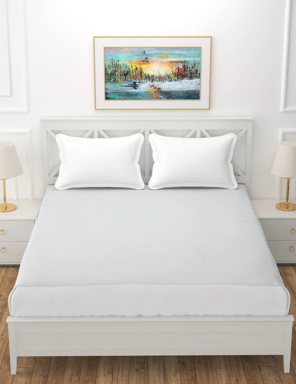 MORADO Water Resistant Terry Cotton Queen/King Size Elastic Fitted Mattress Protector (60x78x12 inches - Fits Up to 12 inches Mattress), White - 60x78x12 Inches, White