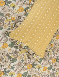 MORADO Glace Cotton King Size Bedsheet with 2 Pillow Covers with Frill (108x108, Inches) - 108x108 Inches, Yellow