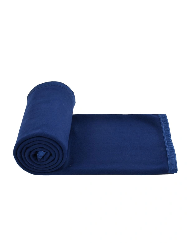 MORADO Polar Fleece Blanket for Mild Winters & AC Rooms with Satin Border | Soft & Cozy | All Season Blanket | Double Bed Size - 90x90 Inches - 90x90 Inches, Blue