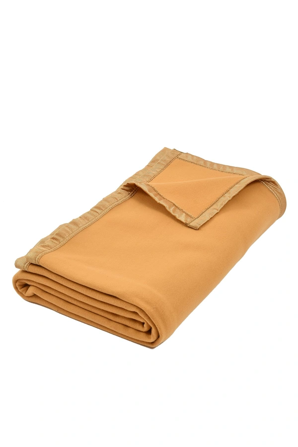 MORADO Polar Fleece Blanket for Mild Winters & AC Rooms with Satin Border | Soft & Cozy | All Season Blanket | Double Bed Size - 90x90 Inches - 90x90 Inches, Beige