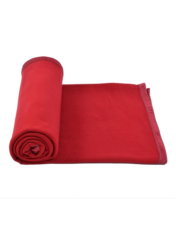 MORADO Polar Fleece Blanket for Mild Winters & AC Rooms with Satin Border | Soft & Cozy | All Season Blanket | Double Bed Size - 90x90 Inches - 90x90 Inches, Maroon