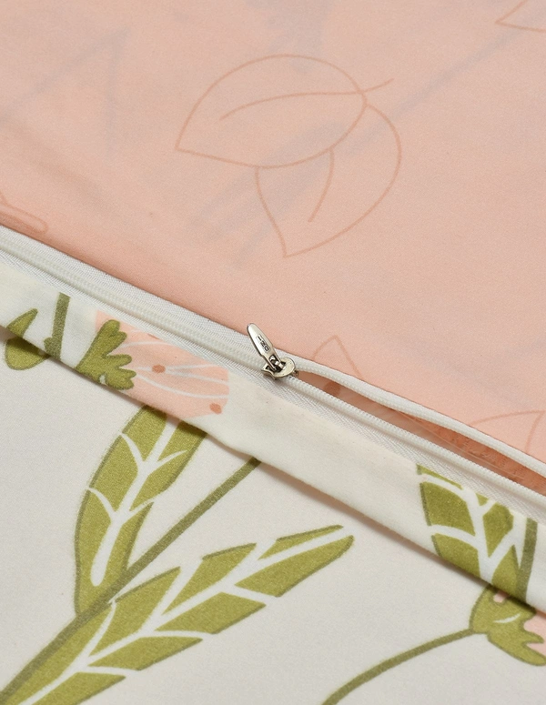 MORADO Glace Cotton 210 TC Double Bed Size Reversible Duvet Cover/Quilt Cover/Rajai Cover/Blanket Cover with Zipper (90x100 Inches, Peach) - 90x100 Inches, Peach