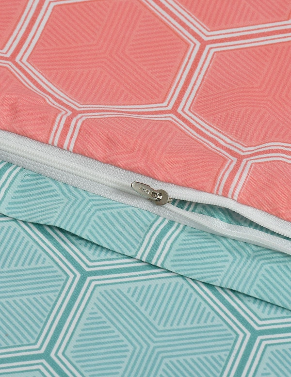 MORADO Glace Cotton 210 TC Double Bed Size Reversible Duvet Cover/Quilt Cover/Rajai Cover/Blanket Cover with Zipper (90x100 Inches, Carrot Green) - 90x100 Inches, Carrot Green