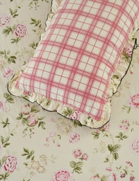 MORADO Glace Cotton King Size Bedsheet with 2 Pillow Covers with Frill (108x108, Inches) - 108x108 Inches, Pink