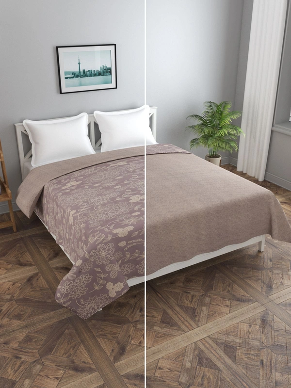 MORADO Glace Cotton Double Duvet Cover/Rajai Cover/Blanket Cover with Zipper (90x100 Inches, Mauve) - 90x100 Inches, Mauve