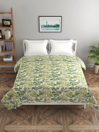 MORADO Glace Cotton Double Duvet Cover/Rajai Cover/Blanket Cover with Zipper (90x100 Inches) - 90x100 Inches, Green