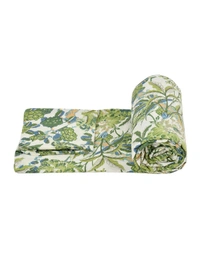 MORADO Glace Cotton Single Duvet Cover/Rajai Cover/Blanket Cover with Zipper (60x90 Inches) - 60x90 Inches, Green