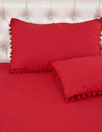 MORADO Glace Cotton Luxury Ultrasonic Printed Lightweight All Season Bedspreads/Quilted Bed Cover With 2 King Size Pillow Covers - (90x100 inches - Grey) - 90x100 Inches, Maroon