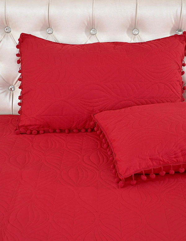 MORADO Glace Cotton Luxury Ultrasonic Printed Lightweight All Season Bedspreads/Quilted Bed Cover With 2 King Size Pillow Covers - (90x100 inches - Grey) - 90x100 Inches, Maroon