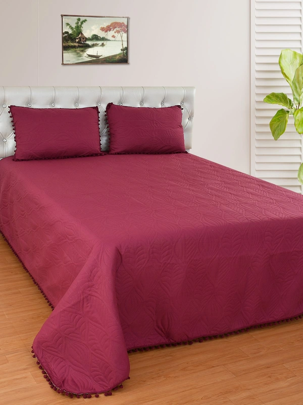 MORADO Glace Cotton Luxury Ultrasonic Printed Lightweight All Season Bedspreads/Quilted Bed Cover With 2 King Size Pillow Covers - (90x100 inches - Pink) - 90x100 Inches, Mauve