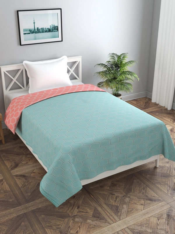 MORADO Glace Cotton Single Bed Size Reversible Duvet Cover/Quilt Cover/Rajai Cover/Blanket Cover with Zipper (60x90 Inches, Carrot Green) - 60x90 Inches, Green Carrot