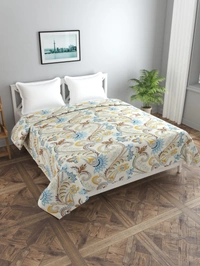 MORADO Glace cotton Double Bed King Size Reversible Quilt Cover/Duvet Cover/Rajai Cover/Blanket Cover with Zipper (90 X 100 Inches, Blue & White) - 90x100 Inches, Blue