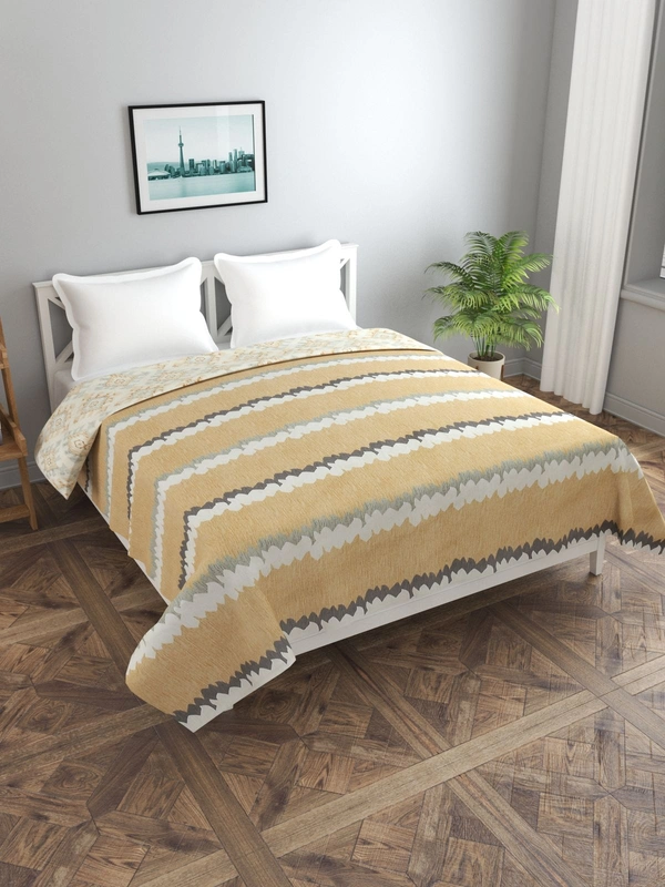 MORADO Glace cotton 210 TC Double Bed Size Reversible Quilt Cover/Duvet Cover/Rajai Cover/Blanket Cover with Zipper (90x100 Inches, Multicolor) - 90x100 Inches, Brown