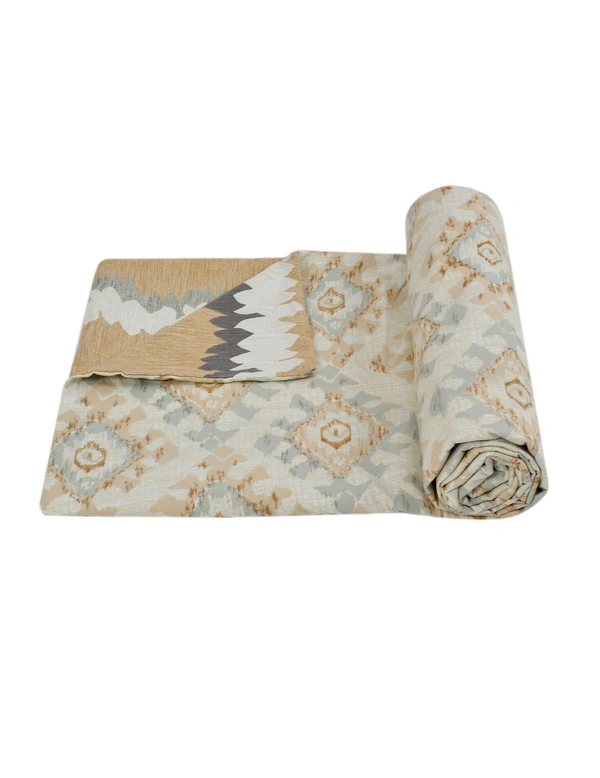 MORADO Glace cotton 210 TC Double Bed Size Reversible Quilt Cover/Duvet Cover/Rajai Cover/Blanket Cover with Zipper (90x100 Inches, Multicolor) - 90x100 Inches, Brown