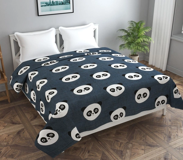 MORADO Glace Cotton Double Bed Quilt Cover / Duvet Cover / Rajai Cover / Blanket Cover with Zipper (90x100 Inches) - Black