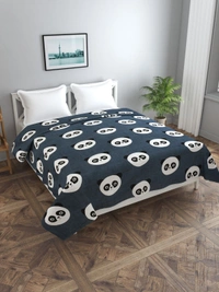 MORADO Glace Cotton Double Bed Quilt Cover / Duvet Cover / Rajai Cover / Blanket Cover with Zipper (90x100 Inches) - Black