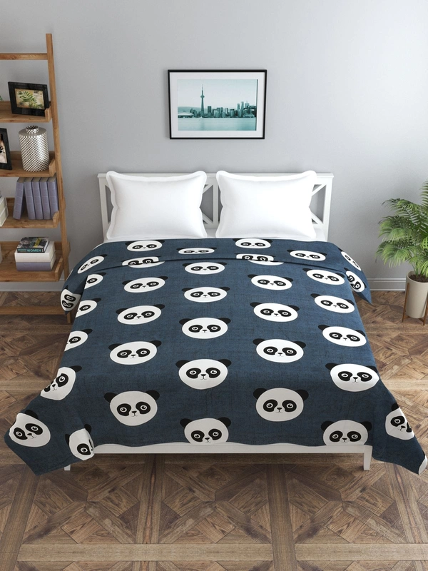 MORADO Glace Cotton Double Bed Quilt Cover / Duvet Cover / Rajai Cover / Blanket Cover with Zipper (90x100 Inches) - Black