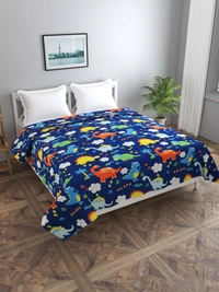 MORADO Glace Cotton Double Bed Quilt Cover / Duvet Cover / Rajai Cover / Blanket Cover with Zipper (90x100 Inches) - Blue