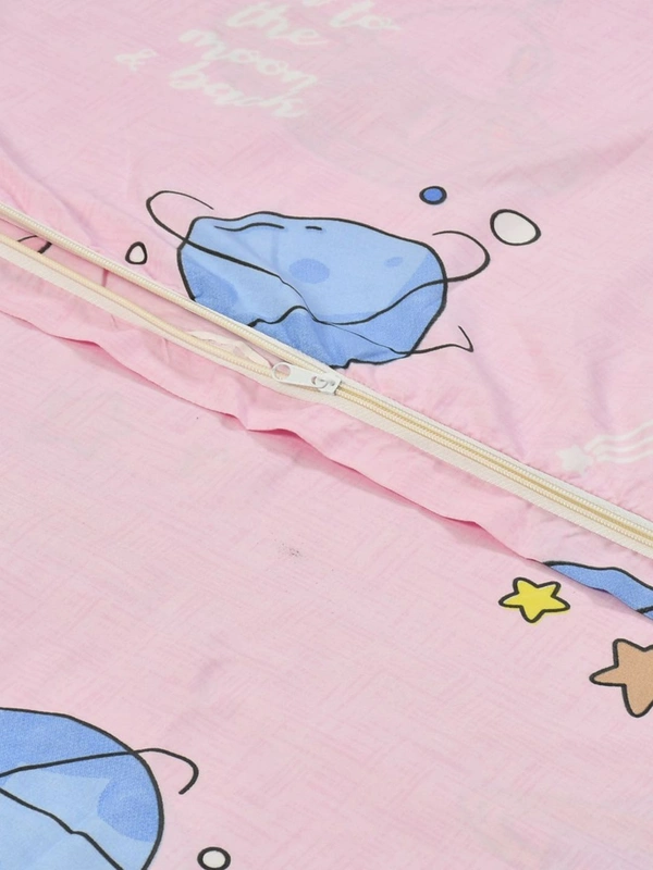 MORADO Glace Cotton Double Bed Quilt Cover / Duvet Cover / Rajai Cover / Blanket Cover with Zipper (90x100 Inches) - Pink