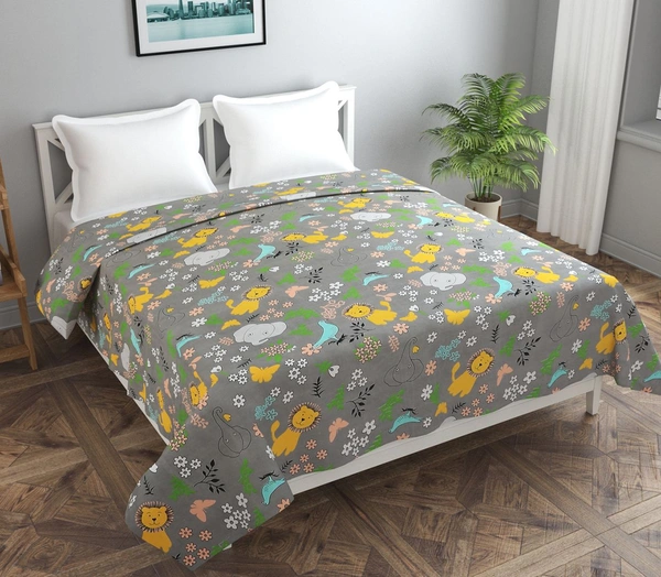 MORADO Glace Cotton Double Bed Quilt Cover / Duvet Cover / Rajai Cover / Blanket Cover with Zipper (90x100 Inches) - Brown