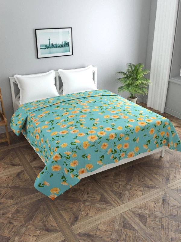 MORADO Glace cotton Double Bed Quilt Cover / Duvet Cover / Rajai Cover / Blanket Cover with Zipper (90x100 Inches) - Green