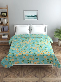 MORADO Glace cotton Double Bed Quilt Cover / Duvet Cover / Rajai Cover / Blanket Cover with Zipper (90x100 Inches) - Green