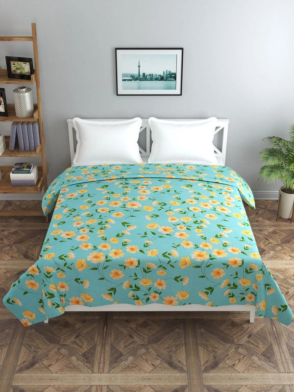 MORADO Glace cotton Double Bed Quilt Cover / Duvet Cover / Rajai Cover / Blanket Cover with Zipper (90x100 Inches) - Green