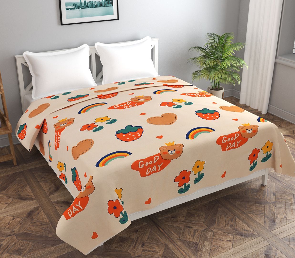 Double bed blanket cover 2024 with zipper