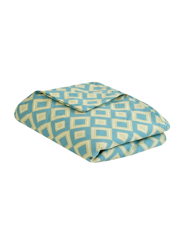 MORADO Glace Cotton Double Bed Size Reversible Quilt Cover/Duvet Cover/Rajai Cover/Blanket Cover with Zipper (90 X 100 Inches, Green Yellow) - Green