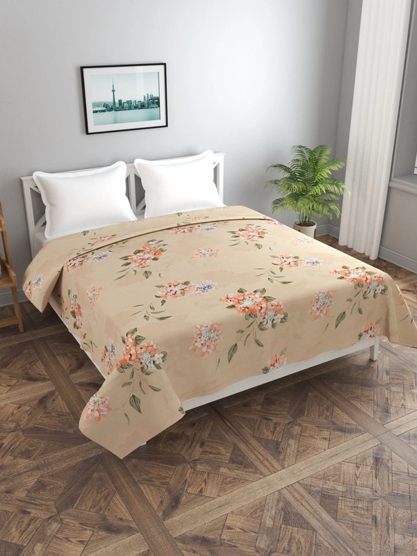 MORADO Glace Cotton Double Bed Quilt Cover / Duvet Cover / Rajai Cover / Blanket Cover with Zipper (90x100 Inches) - Peach