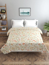 MORADO Glace Cotton Double Bed Quilt Cover / Duvet Cover / Rajai Cover / Blanket Cover With Zipper (90x100 Inches) - 90x100 Inches, Offwhite