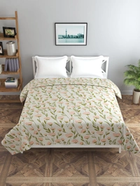 MORADO Glace Cotton Double Bed Quilt Cover / Duvet Cover / Rajai Cover / Blanket Cover With Zipper (90x100 Inches) - 90x100 Inches, Offwhite