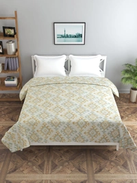 MORADO Glace Cotton Double Bed Quilt Cover / Duvet Cover / Rajai Cover / Blanket Cover With Zipper (90x100 Inches) - 90x100 Inches, Offwhite