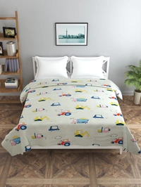 MORADO Glace Cotton Double / Duvet Cover / Rajai Cover / Blanket Cover with Zipper (90x100 Inches, Offwhite) - 90x100 Inches, Offwhite