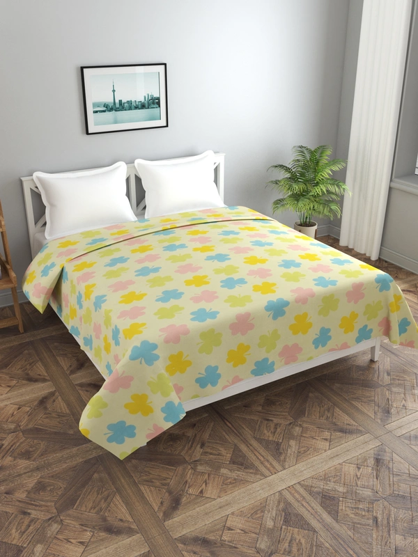 MORADO Glace cotton Double / Duvet Cover / Rajai Cover / Blanket Cover with Zipper (90x100 Inches, Light Green) - 90x100 Inches, Mutlicolor