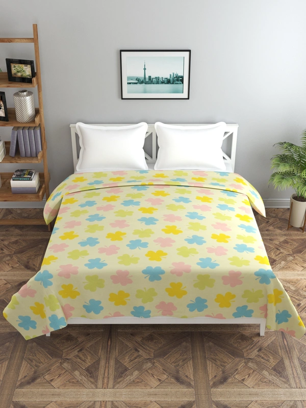 MORADO Glace cotton Double / Duvet Cover / Rajai Cover / Blanket Cover with Zipper (90x100 Inches, Light Green) - 90x100 Inches, Mutlicolor