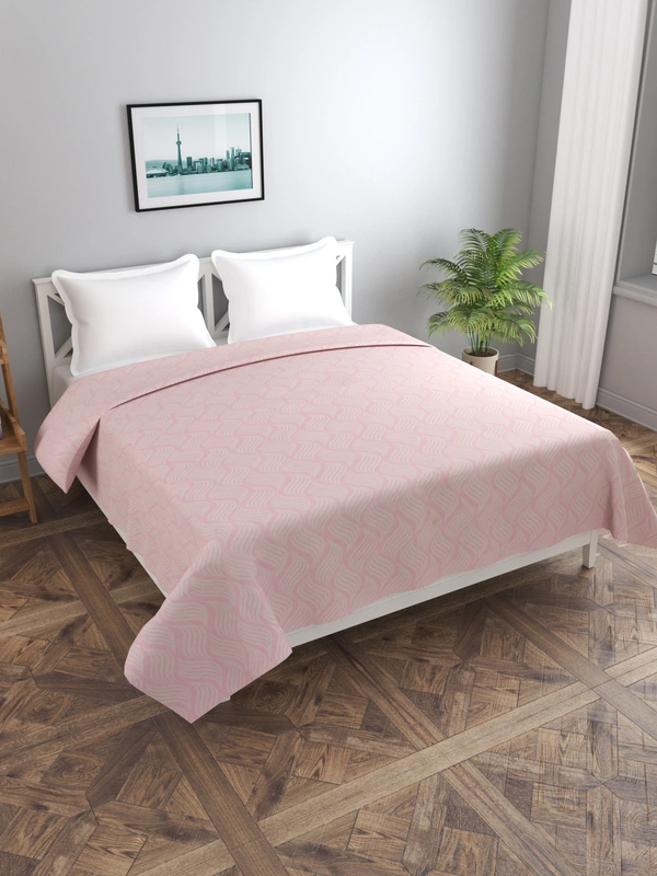 MORADO Glace Cotton Double / Duvet Cover / Rajai Cover / Blanket Cover with Zipper (90x100 Inches, Pink) - 90x100 Inches, Pink
