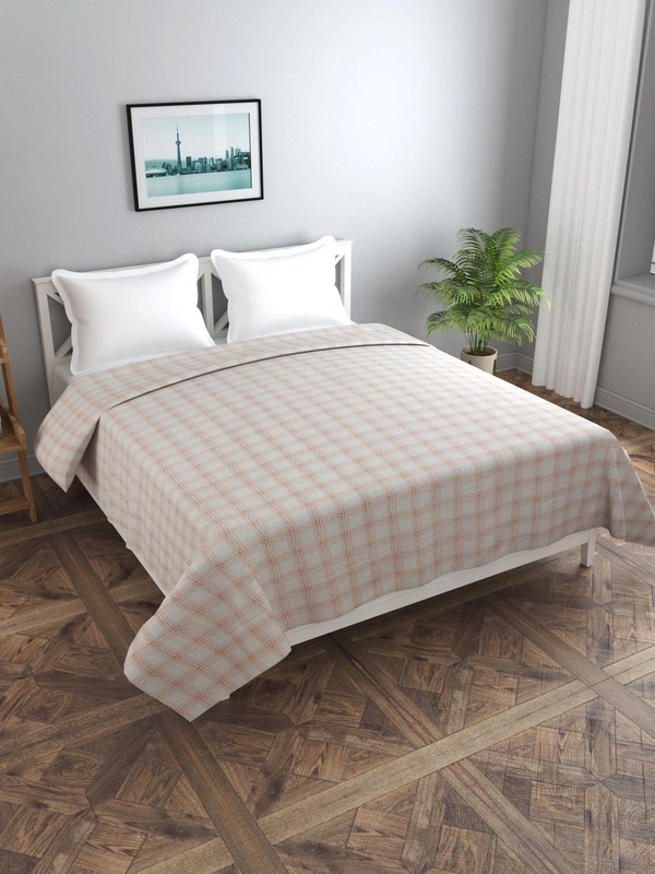 MORADO Glace Cotton Double Duvet Cover/Rajai Cover/Blanket Cover with Zipper (90x100 Inches) - 90x100 Inches, Brown