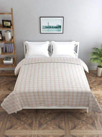 MORADO Glace Cotton Double Duvet Cover/Rajai Cover/Blanket Cover with Zipper (90x100 Inches) - 90x100 Inches, Brown