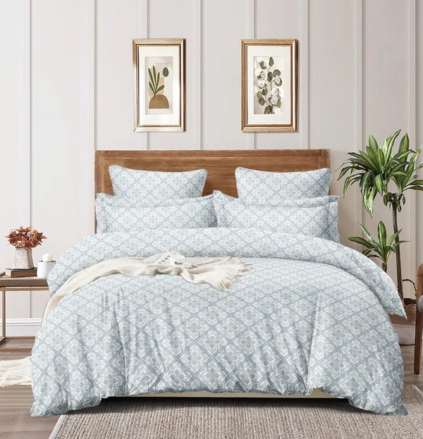 MORADO Glace Cotton Double Duvet Cover/Rajai Cover/Blanket Cover with Zipper (90x100 Inches) - 90x100 Inches, Blue