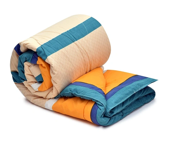 MORADO Glace cotton Printed Reversible 150 GSM AC Comforter/Quilt/Blanket for Double Bed (90x100 Inches) - 90x100 Inches, Green Beige