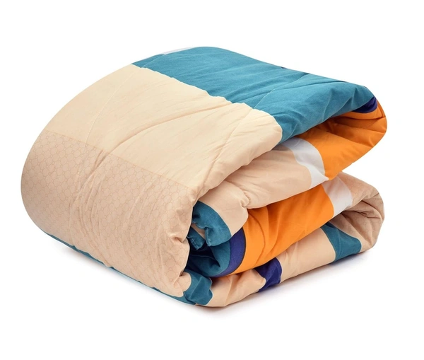 MORADO Glace cotton Printed Reversible 150 GSM AC Comforter/Quilt/Blanket for Double Bed (90x100 Inches) - 90x100 Inches, Green Beige