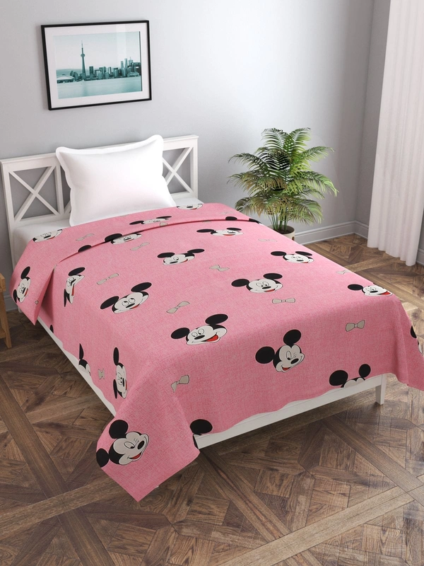 MORADO Glace Cotton Single Bed Size Quilt Cover / Duvet Cover / Rajai Cover / Blanket Cover with Zipper (60x90 Inches) - Pink