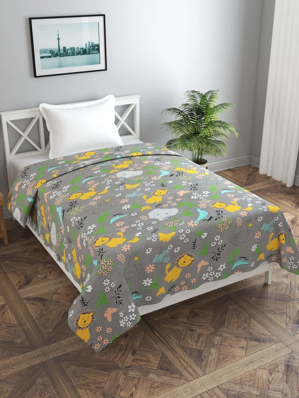 MORADO Glace Cotton Single Bed Size Quilt Cover / Duvet Cover / Rajai Cover / Blanket Cover with Zipper (60x90 Inches) - Brown
