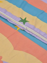 MORADO Glace Cotton Single Bed Size Quilt Cover / Duvet Cover / Rajai Cover / Blanket Cover with Zipper (60x90 Inches) - Multicolor