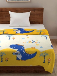 MORADO Glace Cotton Single Bed Size Quilt Cover / Duvet Cover / Rajai Cover / Blanket Cover with Zipper (60x90 Inches) - Yellow