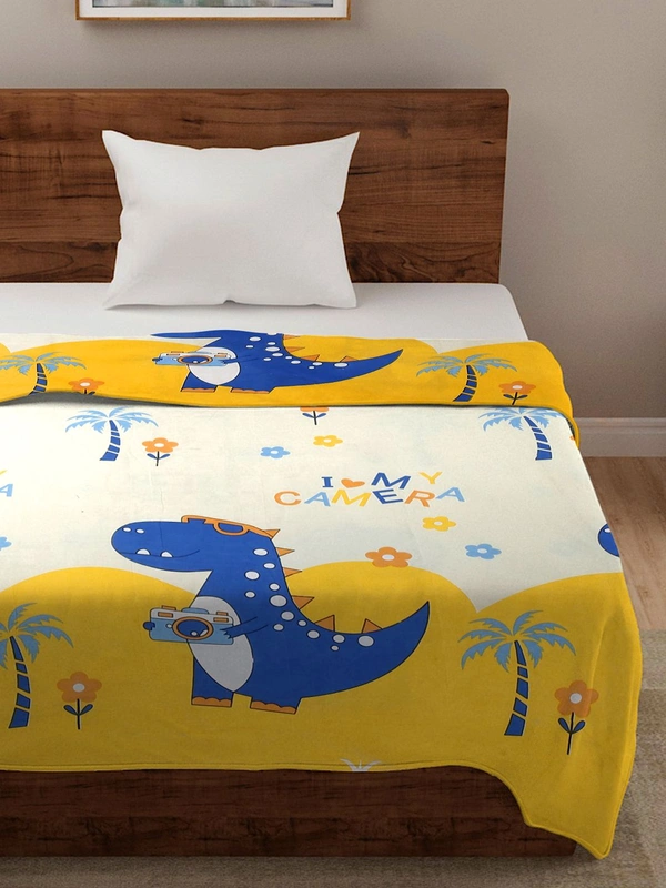 MORADO Glace Cotton Single Bed Size Quilt Cover / Duvet Cover / Rajai Cover / Blanket Cover with Zipper (60x90 Inches) - Yellow