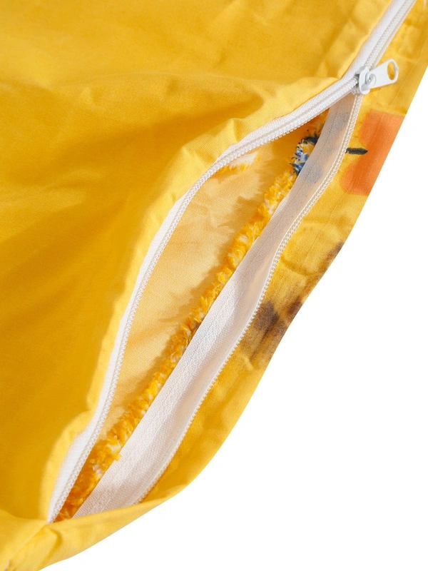 MORADO Glace Cotton Single Bed Size Quilt Cover / Duvet Cover / Rajai Cover / Blanket Cover with Zipper (60x90 Inches) - Yellow