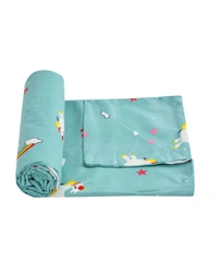MORADO Glace Cotton Single Bed Size Quilt Cover / Duvet Cover / Rajai Cover / Blanket Cover With Zipper (60x90 Inches) - 60x90 Inches, Blue