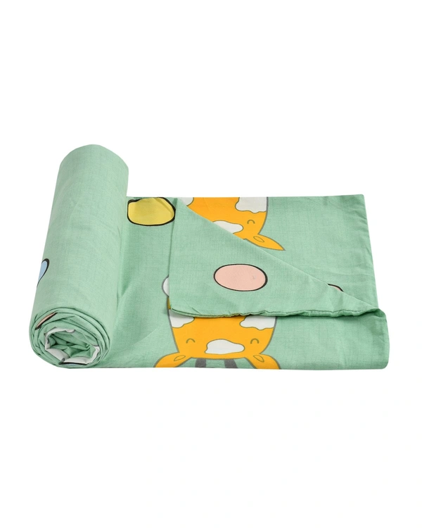 MORADO Glace Cotton Single Bed Size Quilt Cover / Duvet Cover / Rajai Cover / Blanket Cover With Zipper (60x90 Inches) - 60x90 Inches, Green